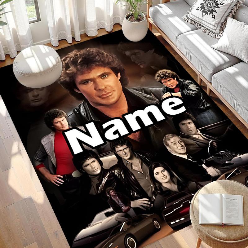Custom Name Personalized Knight Rider Print Carpet, Versatile Home Decor Rug, for Playroom, Apartment, Balcony, Entryway, Hallway Gift