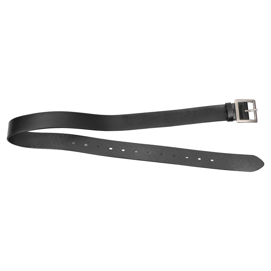 Мужской ремень кожаный ретро серебряная пряжка простой легкий ремень черный с дыроколом 115 см