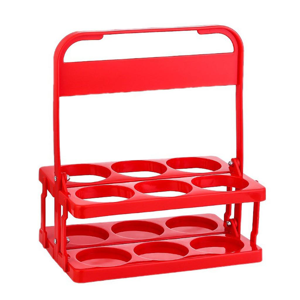 Beer Bottle Caddy Bucket Holder Plastic Foldable Multifunctional Portable Beer Bottle Carrier Red