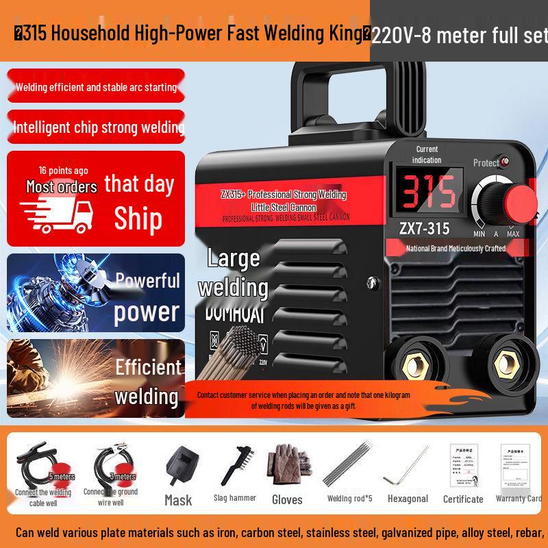 315 Dual Voltage Portable Electric Welder - High Power, Fully Automatic, Suitable for Construction and Three-Phase Household Manual Welding.
