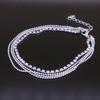 Trendy Summer Multi-Layer Metal & Bead Chain Anklet with Flash Diamonds