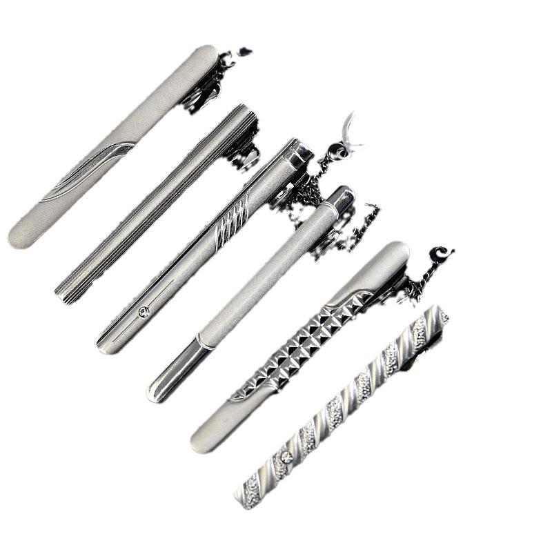 Мужской серебряный формальный зажим для галстука - элегантный и профессиональный дизайн