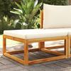 VidaXL Garden Footrest with Cushions Solid Acacia Wood, Footrest, Outdoor Footrest, Pallet Footrest, 3278939