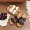 Fashion Thick Heel Sandals Women's Summer Outdoor Casual Double Buckle Beach Slippers Comfortable Lazy People Design Sensation PVC