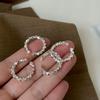 Elegant S925 Silver Adjustable Ring In Geometric Pattern For Trendy Women