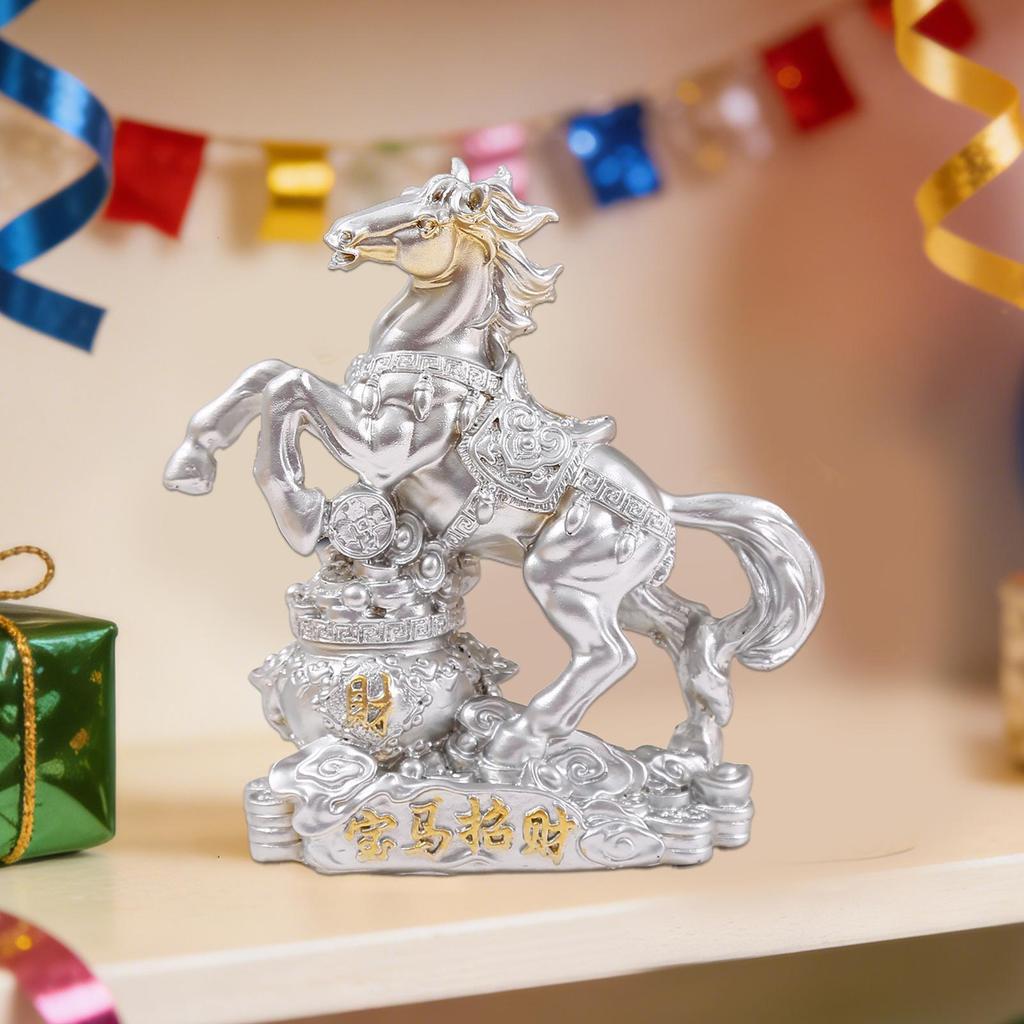 Смоляная Китайская Фигурка 2026 Год Лошади Зодиак Благословение Сувенир Фэн-шуй Год Лошади Искусство
