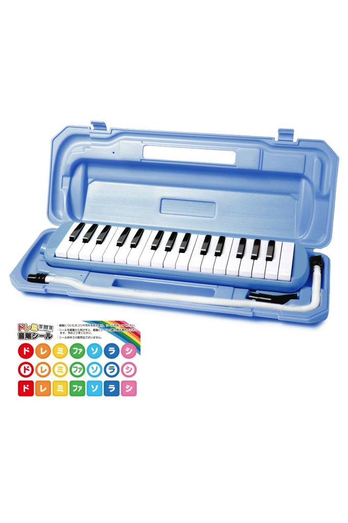 Hobinavi Keyboard Harmonica 32 Keys for Elementary School Kindergarten Children Lightweight Melody Winding Mouth Hose Table Play Standing Case