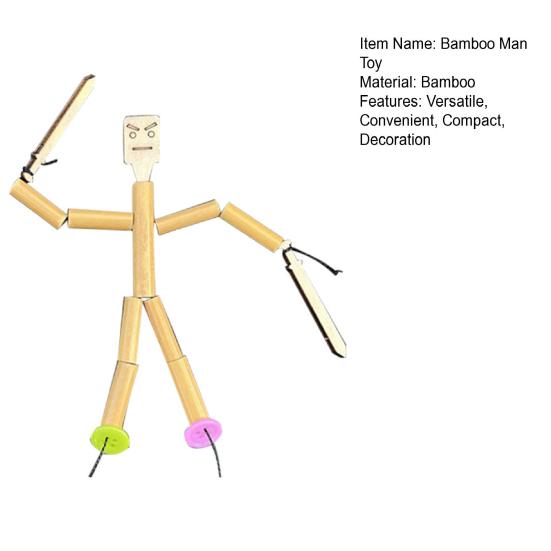 Bamboo Man Toy DIY Puppet Kit Children Interactive Game Bamboo Craft Material Kit for Boys Girls Gift