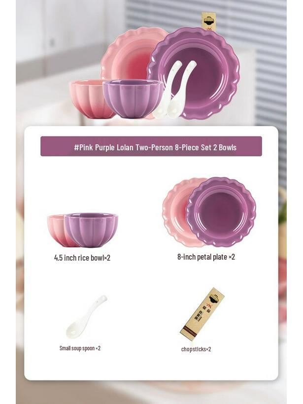 Kangmo Petal Ceramic Light Luxury Dinnerware Set