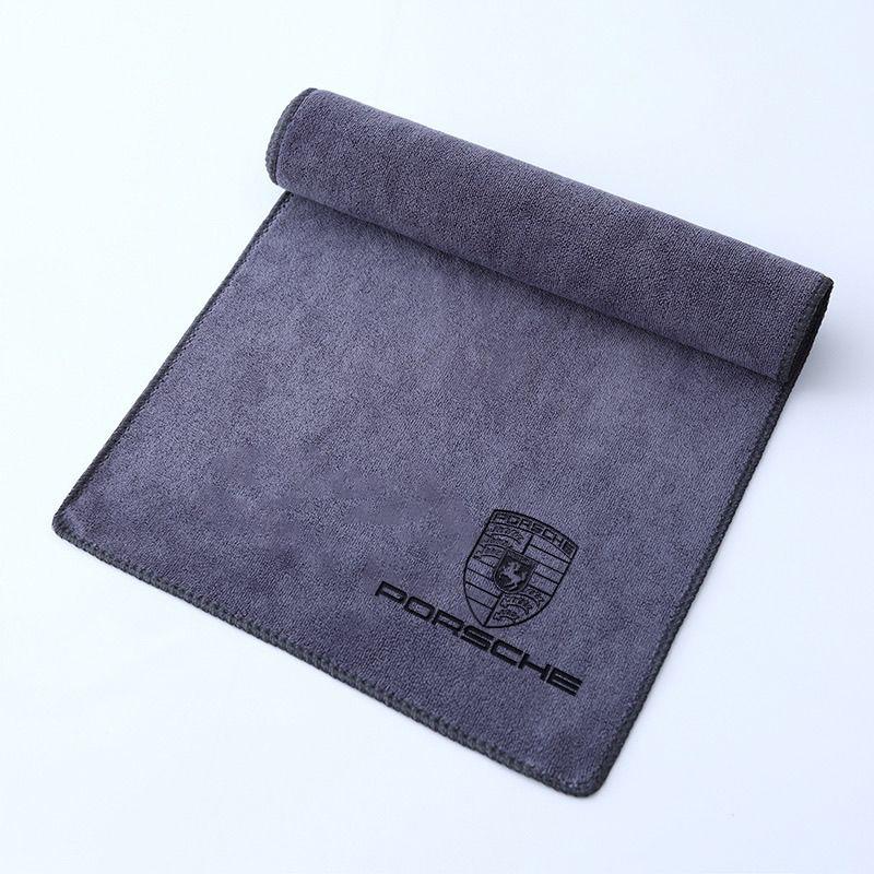 lczcr3 For Porsche Panamera Cayenne Taycan 911 718 Macan Carrera-GT Suede Coral Fleece Car Wash Towel Soft Cleaning Cloth Drying Towel