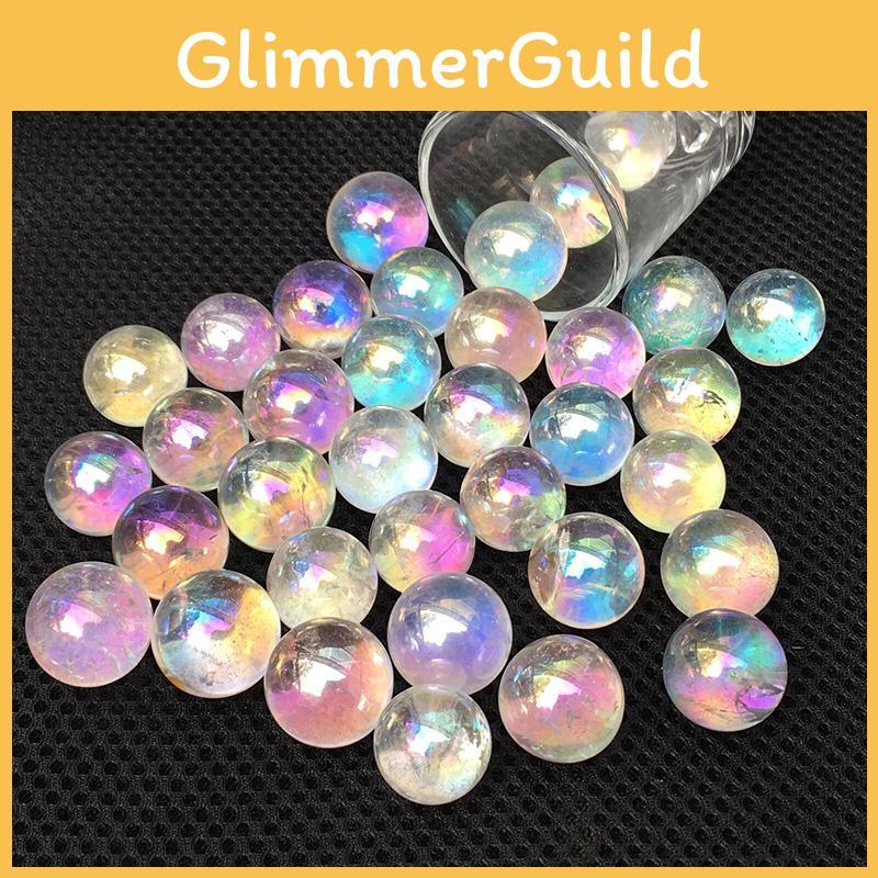 Colorful Electroplated White Rainbow Crystal Ball Perfect For Reiki Healing And Home Decor