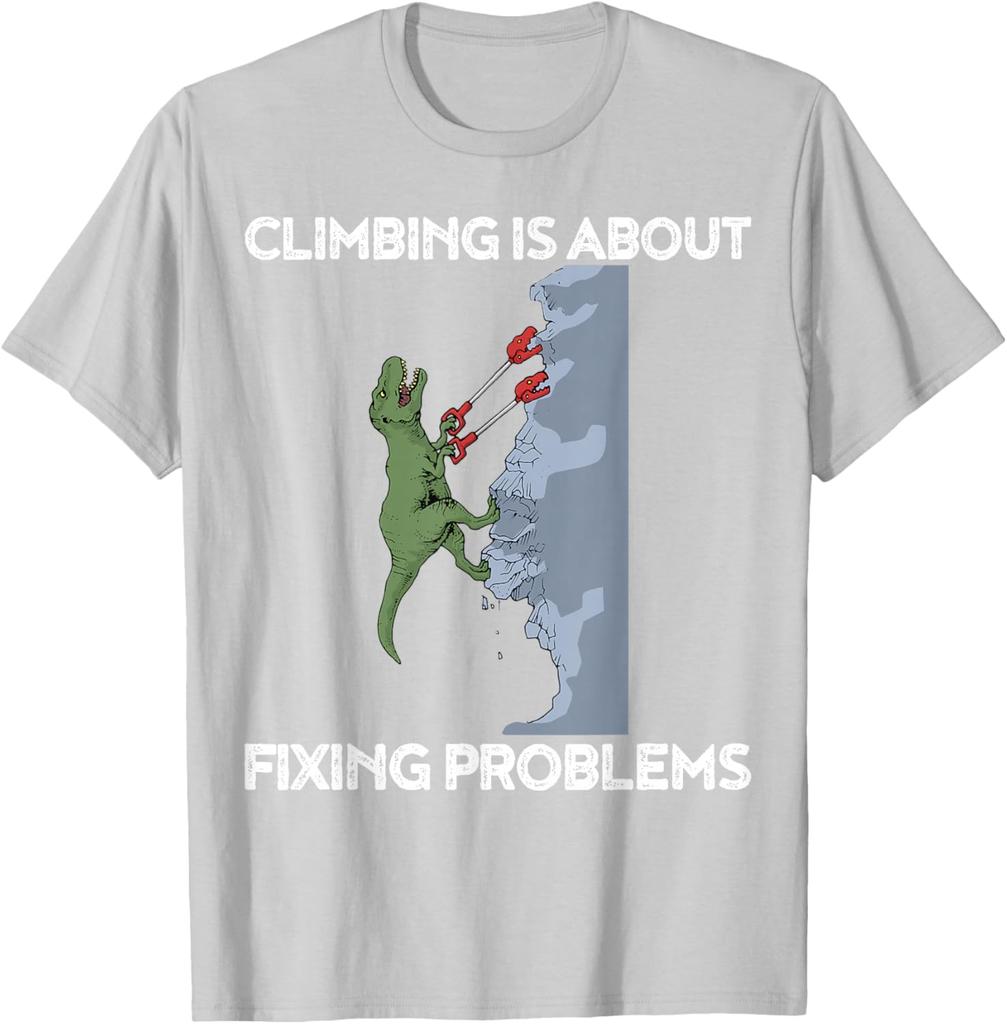 Смешная футболка для скалолазания TRex Скалолаз Динозавр Футболка