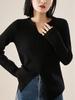 Women's Autumn/Winter Fine Wool Round Neck Hollow Stripe Long Sleeve Knitwear