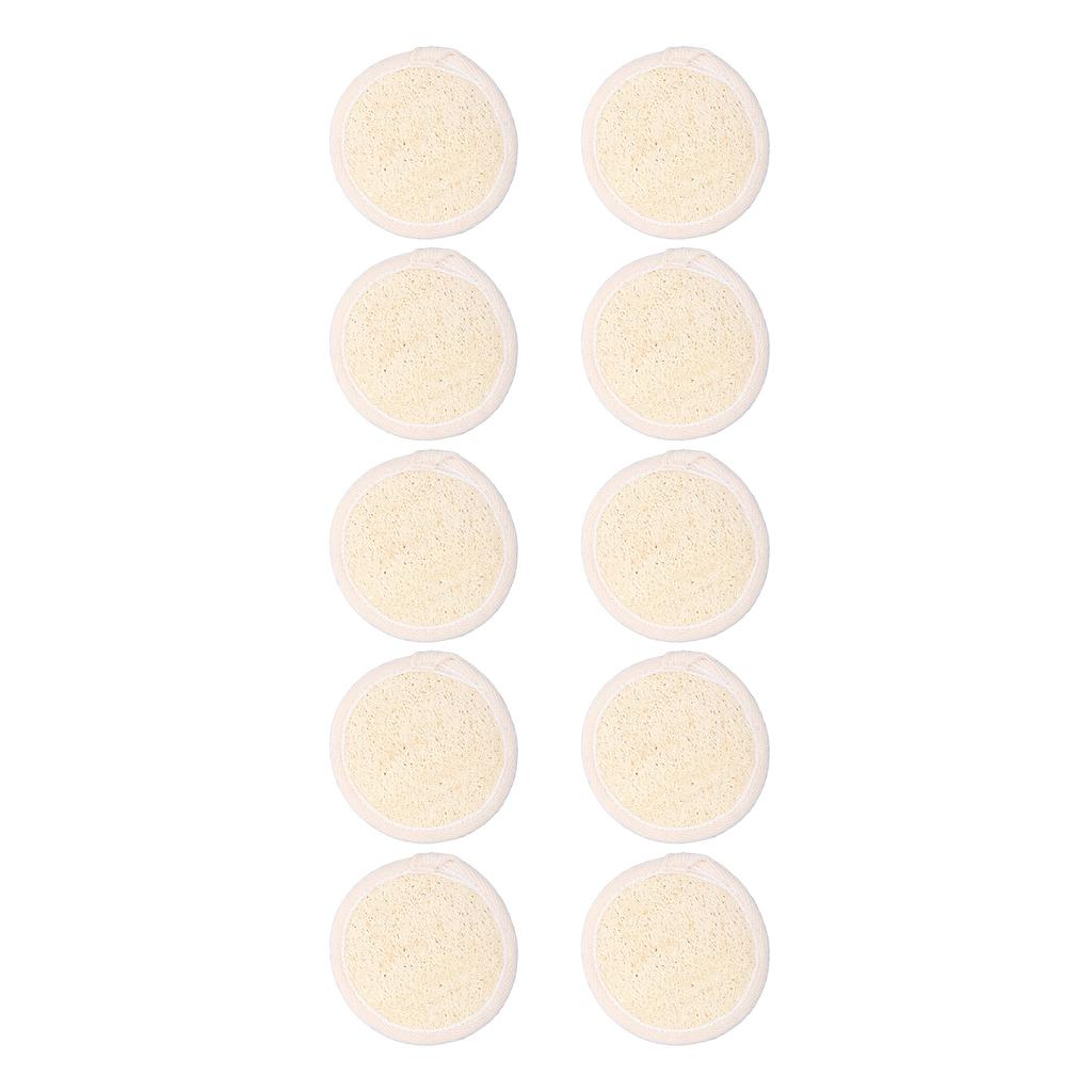 10 шт. отшелушивающих дисков для лица из люфы круглой формы, многоразовые, мягко очищающие, для снятия макияжа, умывания лица