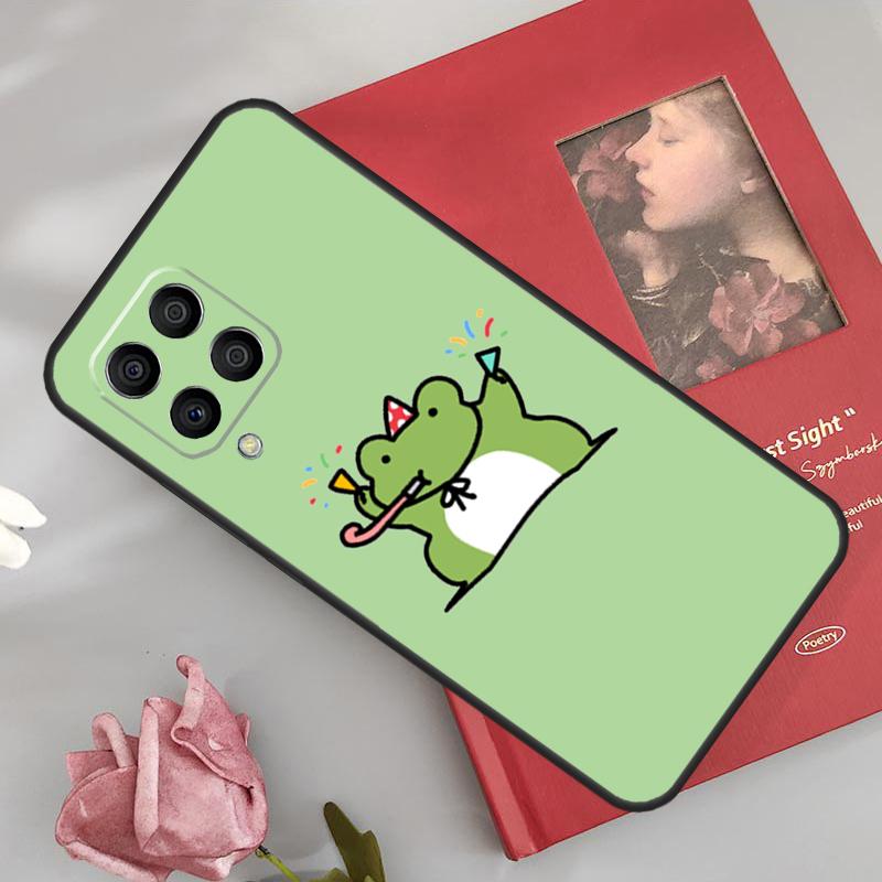 Мятно-зеленый забавный чехол-лягушка для Samsung Galaxy M33 M15 M55 M13 M23 M53 M31 M51 M14 M34 M54 M20 M30s M32 M52