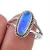 Natural Australian Opal Gemstone 925 Solid Sterling Silver Ring Size 8.5 M6v13