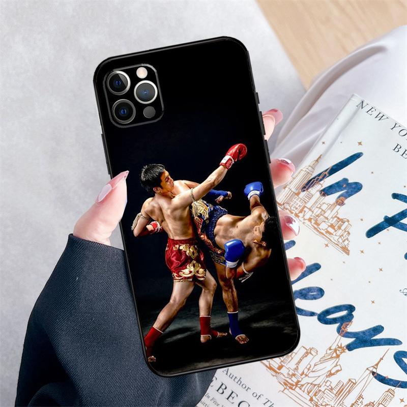 Чехол для телефона Муай Тай Кикбоксинг Бой Для iPhone 16 Pro Max 11 12 13 Mini 14 15 Pro Max XR 15 16 Plus 16e Чехол Coque