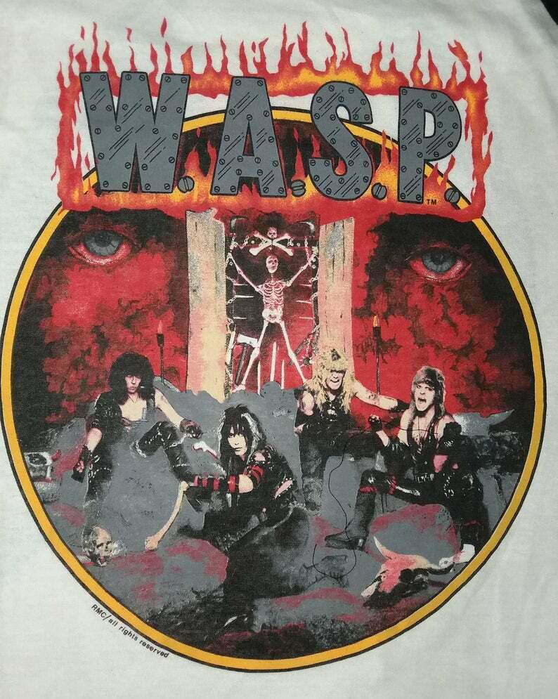 1984 Группа W.A.S.P Белая Мужская Женская S-234XL Хлопковая Футболка Унисекс Футболка