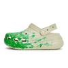 Crush Clog 811 Manufacture Camping Site Special Shoe Box Ink Splash Poop Feeling Hole Shoes Unisex Bone White Green