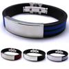 Men's Fashion Casual Stainless Steel Rubber ID Bracelet Bangle Jewelry Gift