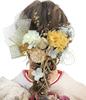 JZOON Hair Ornament for Dried and Other Traditional Japanese Features Preserved Gold String and Japanese A7005 Coming-of-Age Ceremonies, Flowers,