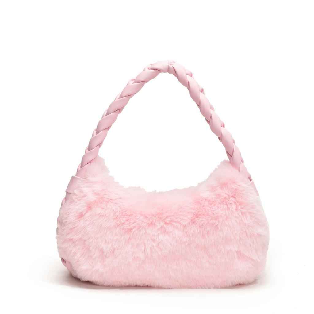 2024 осень и зима новая модная плюшевая сумка через плечо милая повседневная сумка для девочек сумка для пельменей под мышками