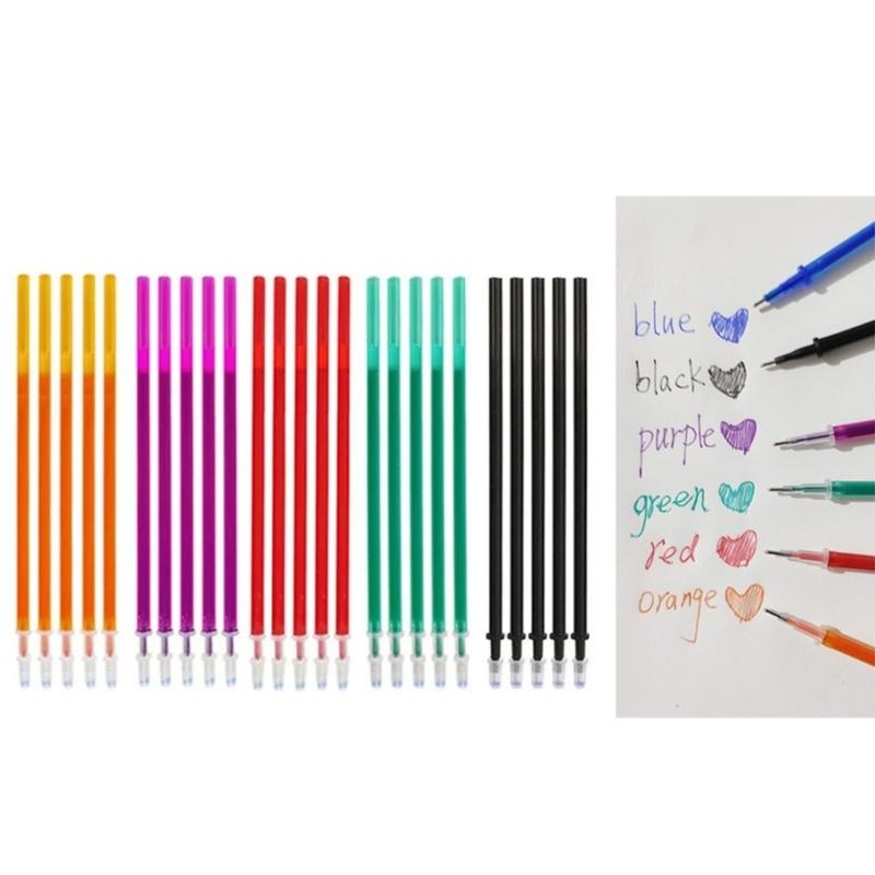 Набор из 30/45 штук стираемых стержней с ластиком, цветные гелевые стержни, тонкий наконечник 0,5 мм для школьных и офисных принадлежностей