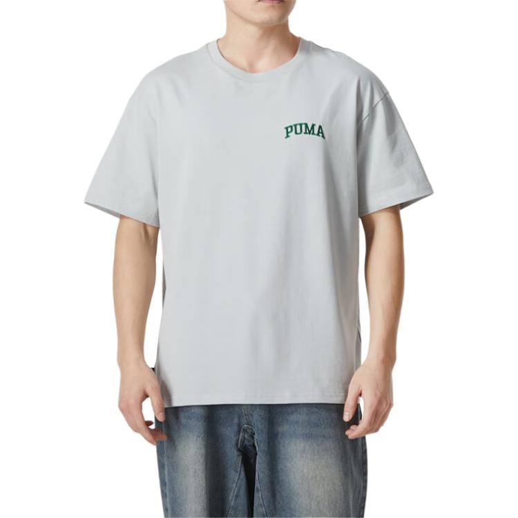 PUMA T Shirts Men's Gray Crew Neck Moderate 630352-10
