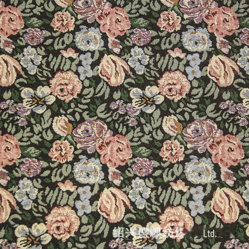 250G Ткань жаккардовая полиэстер-хлопок с цветочным узором в этническом стиле