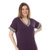 Women's Plus Size Short Sleeve Black V-neck Viscose Dress