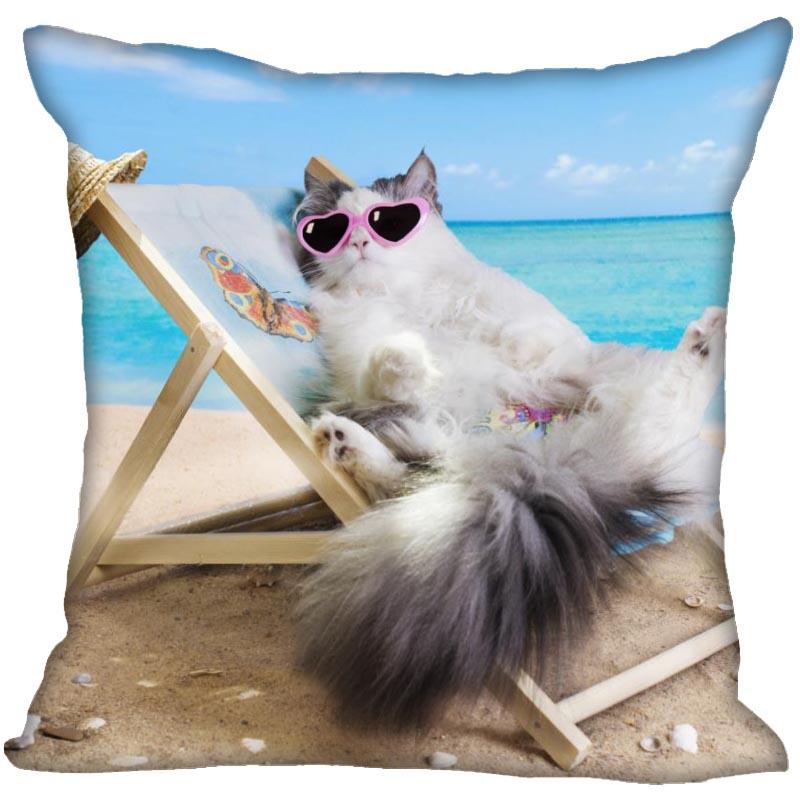 Спальня Домашний Офис Декор Наволочка Квадратная Забавный Кот Животное