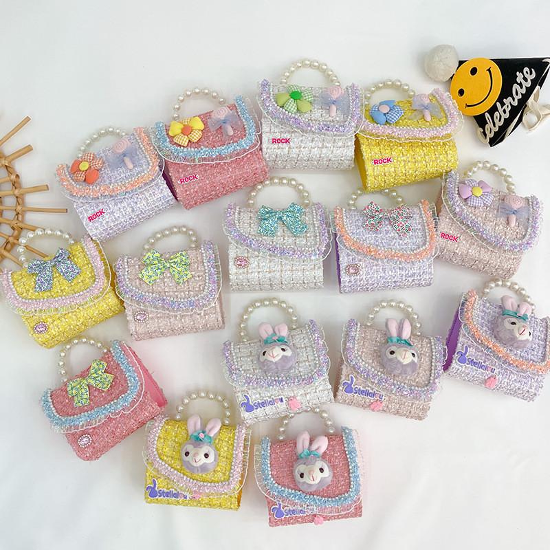 Kids Handheld Girls Shoulder Bag Cotton Linen Water Resistant Features Durable