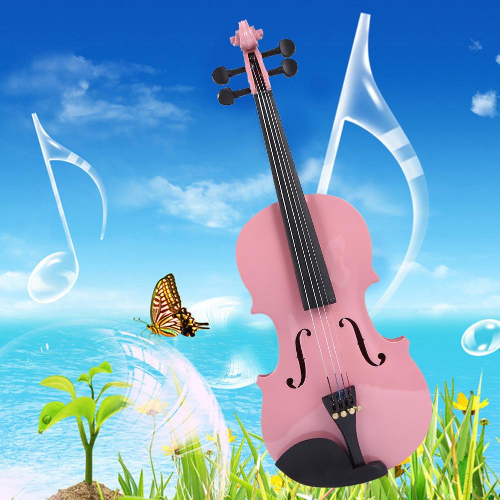 1/8 размера, глянцевая акустическая скрипка, скрипка с футляром, музыкальный инструмент с канифольным бантом