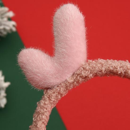 Christmas Headband Plush Reindeer Antlers Headband Holiday Costume Accessories for Christmas Party Favors Photo Booth Props