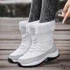 Women Winter Plus Velvet Snow Boots Casual Suede Lace Up High Top Warm Cotton Shoes Large Thick Antiskid Shoe