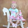 BZDOLL 55 CM Soft Silicone Reborn Baby Blonde Hair Girl Doll Toy Lifelike Realistic 22 Inch Princess Toddler Smiling Lisa Bebe