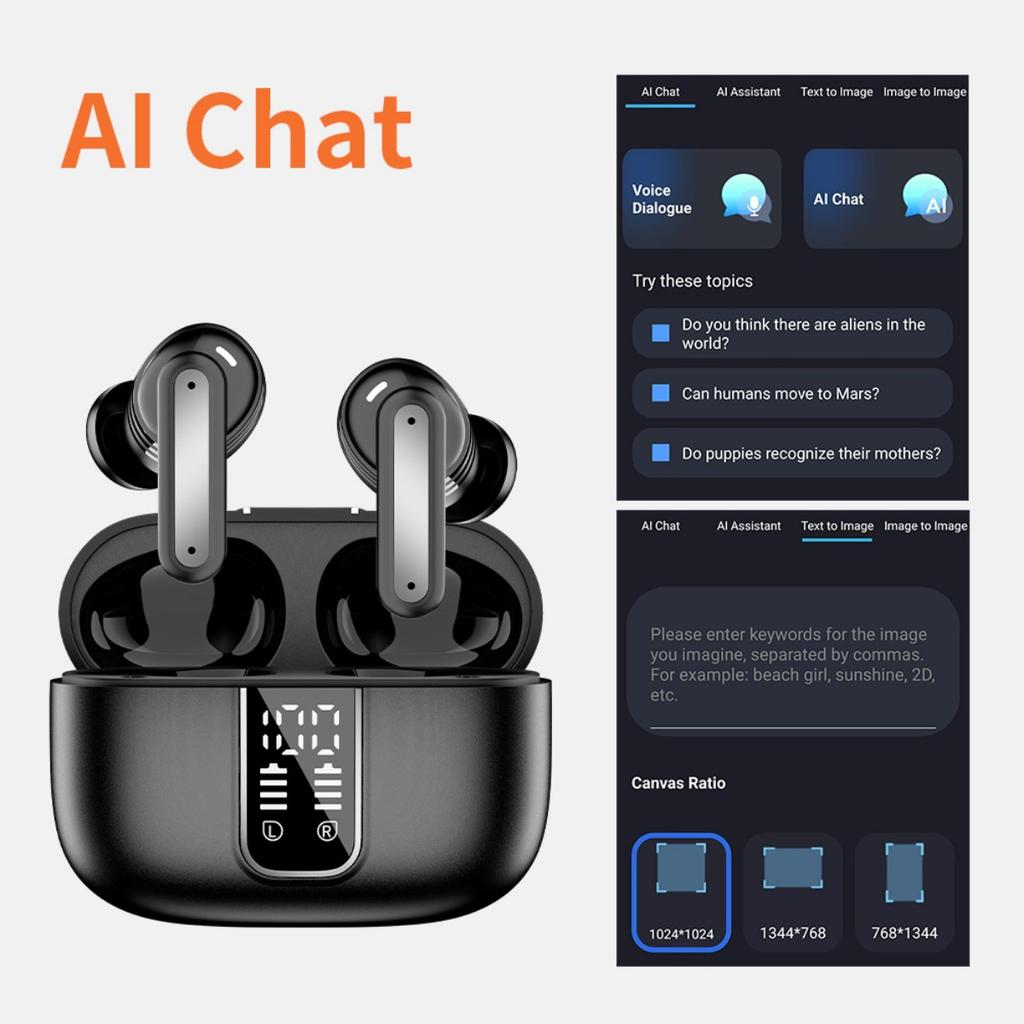 Шумоподавляющие наушники с ИИ-переводом на 144 языка, длительным сроком службы батареи, композитными мембранными динамиками с настоящим медным кольцом и усилением басов