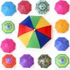 Customizable Rainbow Watermelon Umbrella Hat with Headband and Elastic Band for Outdoor Activities