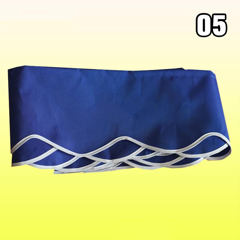 1M Retractable Patio Awning Replacement Fabric Windows Wavy Valance Durable Sunshade Canopy Cloth Waterproof Gray Beige Strips