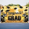 Bachelor Hat Graduation Photography Backdrop Black Gold Glitter Poster Background  Photo Booth