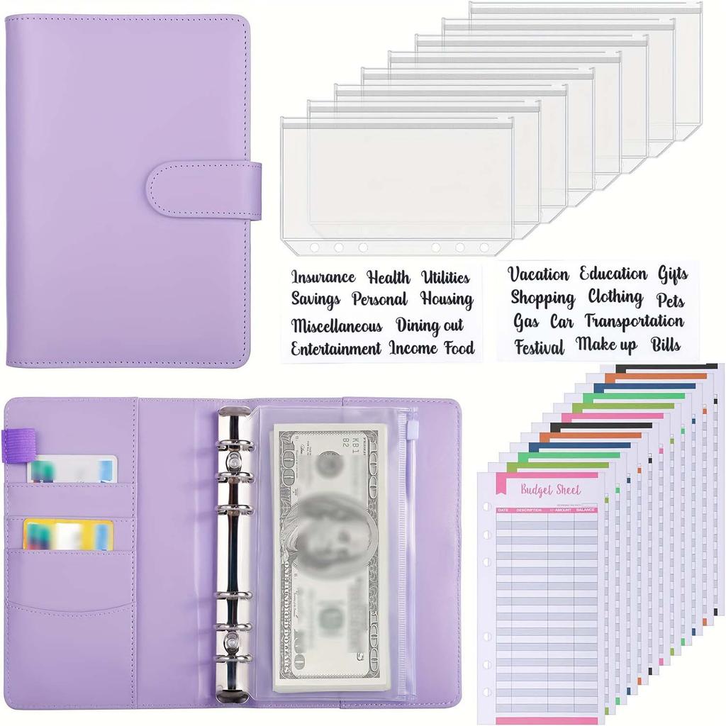 Папка А6, блокнот для записей от руки, блокнот с узором, блокнот на разъемных листах из ПУ кожи, карман на разъемных листах для наличных, блокнот для бюджетных записей