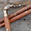 Dog Handle Antique Wooden Cane Walking Stick