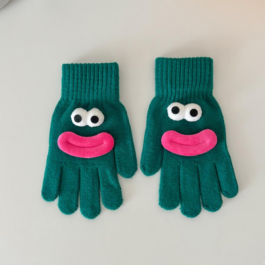 Ladies' Funny Gloves, Warm And Cute Cartoon Sausage Mouth, Leakage Finger, Split Finger, Fleece Gloves