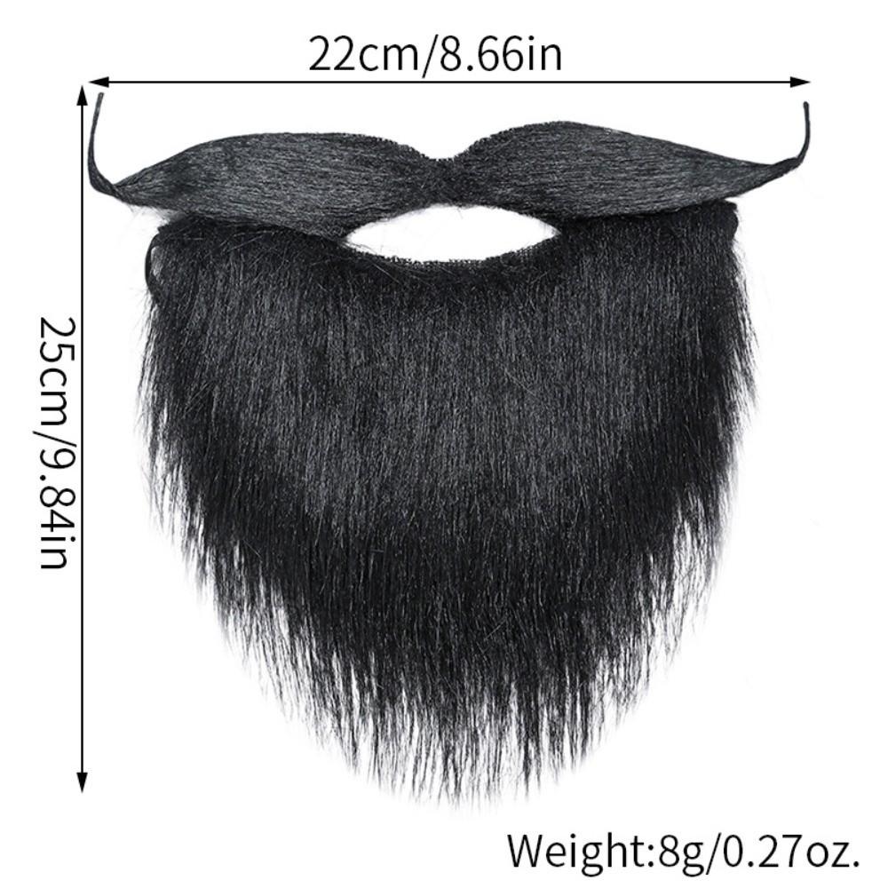 Artificia Realistic Fake Beard Funny Viking Braided Beard Pirate Play Halloween Fake Mustache Prom