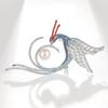 Брошь Феникс с пресноводной жемчужиной Arnao - Элегантная булавка для пальто