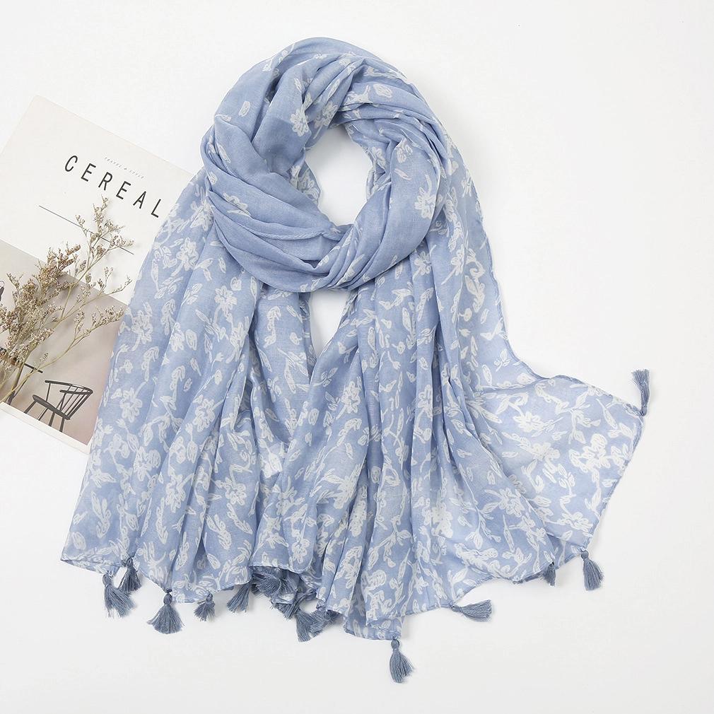 Color Printed Tassel Scarf Bohemian Stitching Shawl Seaside Travel Vacation Sunscreen