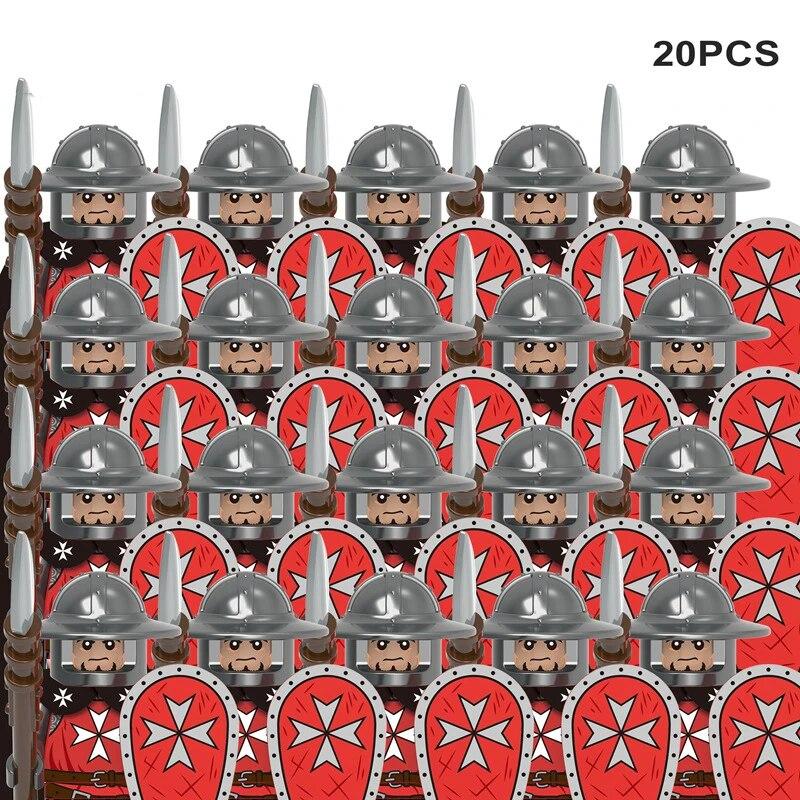 Middle Ages Roman Empire Spartan Crusader Mini Medieval Soldier Figures Model Building Blocks Bricks Toys Gift For Children