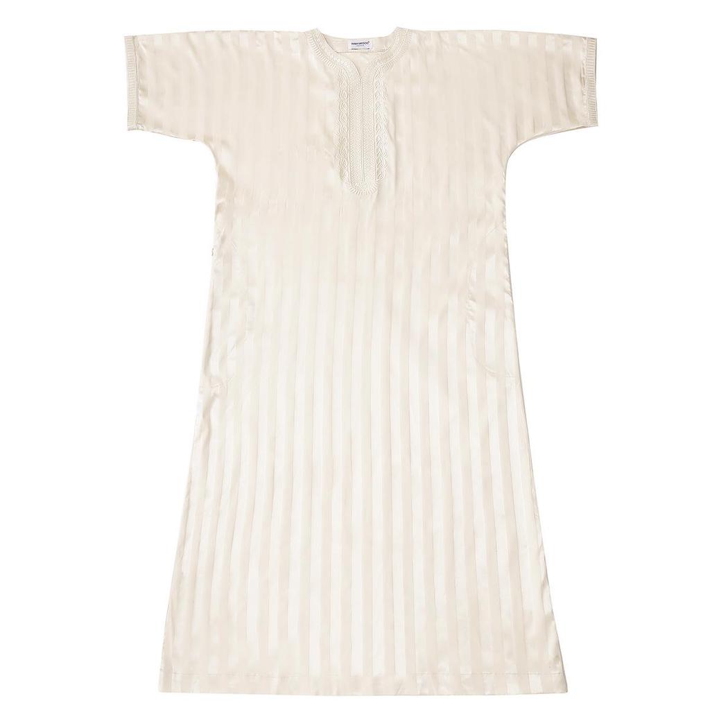 Мужской вышитый полосатый халат со средним рукавом – этнический стиль с коротким рукавом