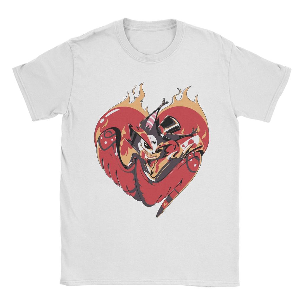 Забавная футболка Хаска из Отеля Хазбин для мужчин, футболка из чистого хлопка с круглым вырезом, футболка с коротким рукавом, летняя одежда