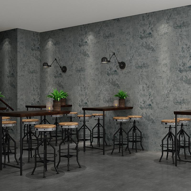 Industrial-Style Gray Micro Cement Self-Adhesive Waterproof Wallpaper for Bedroom or Clothing Store